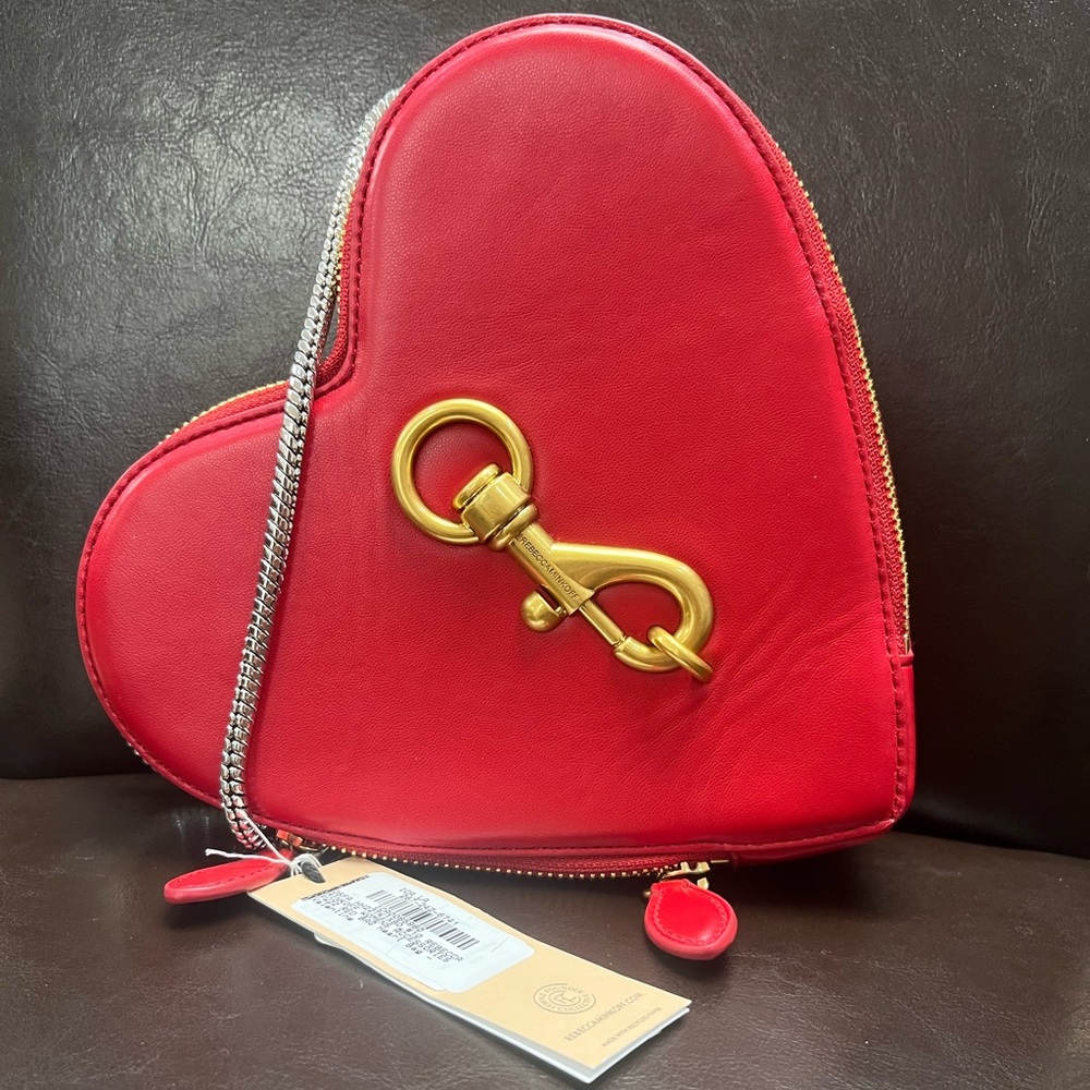 Rebecca Minkoff Red Heart Shoulder Bag with Gold Hardware